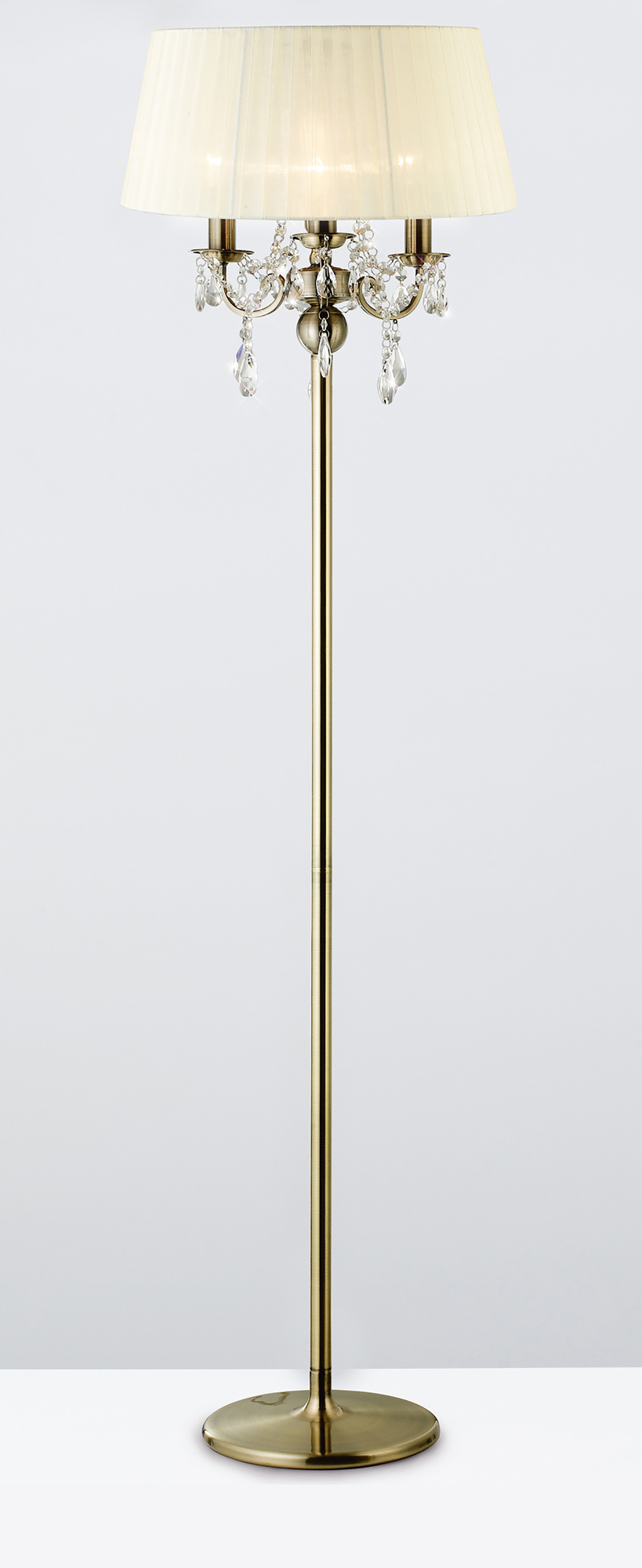 Olivia Antique Brass-Ivory Cream Crystal Floor Lamps Diyas Shaded Floor Lamps Olivia Antique Brass-Ivory Cream Crystal Floor Lamps Diyas Shaded Floor Lamps